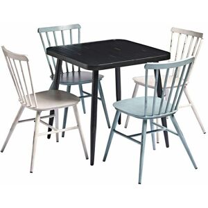 NETFURNITURE Garden Black Square Cafe & Spin Set - Black