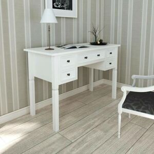 HOMMOO White Writing Desk with 5 Drawers VD08783