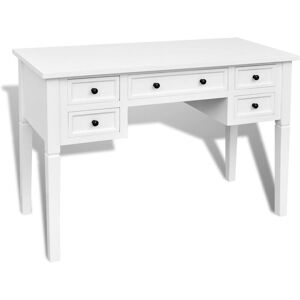 Berkfield Home - White Writing Desk with 5 Drawers