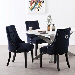 LIFE INTERIORS Windsor Duke lux Dining Set Includes an Oak Dining Table and Set of 6 Black Chairs