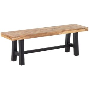 Beliani - Scandinavian Indoor Outdoor Light Acacia Wood Garden Bench Black Legs Scania - Light Wood