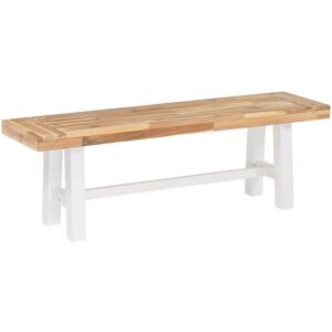 Beliani - Scandinavian Indoor Outdoor Light Acacia Wood Garden Bench White Legs Scania - Light Wood