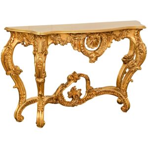 BISCOTTINI Wooden console table with antique gold leaf finish made in italy