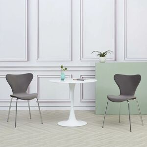 Mmilo Modern - 2x Velvet Stackable Grey Chairs with Silver Legs