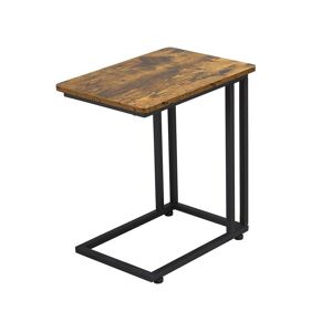 Yaheetech Side Table Rolling C-table for Livingroom/Bedroom,Rustic Brown