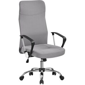 Yaheetech - High Back Fabric Office Chair Adjustable Swivel Chair, Light Gray