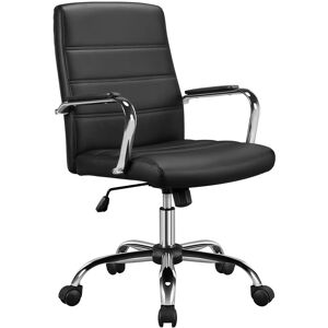 Yaheetech - Mid-Back Office Chair with Arms, Black