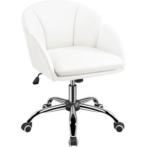 Yaheetech - Rolling Desk Chair Office Chair for Home/Office, White