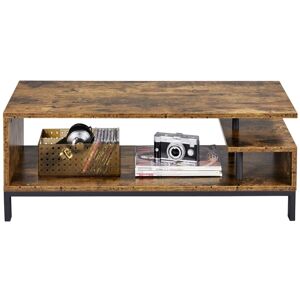 Wooden tv Stand,TV Table for Living Room, Rustic Brown - Yaheetech