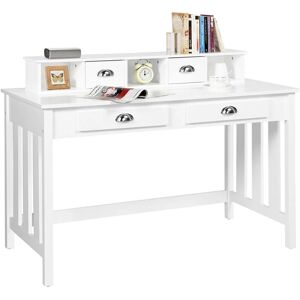 Writing Computer Desk Modern Computer Table, White - white - Yaheetech