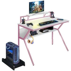 Neo Direct - Neo Pink Ergonomic 2 Tier Gaming Computer Office Desk