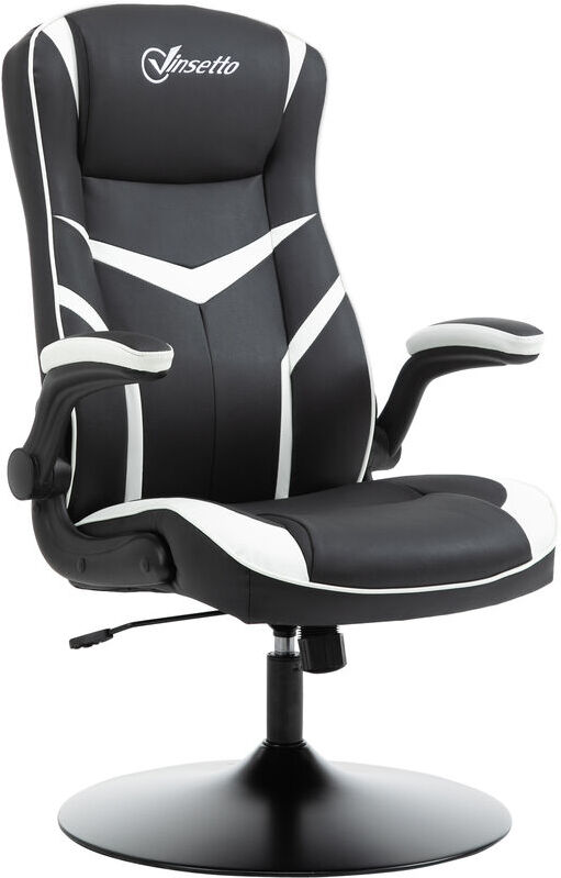 Vinsetto - High Back Computer Gaming Chair Executive Swivel Adjustable Racing Home Office Black, White - Black, White