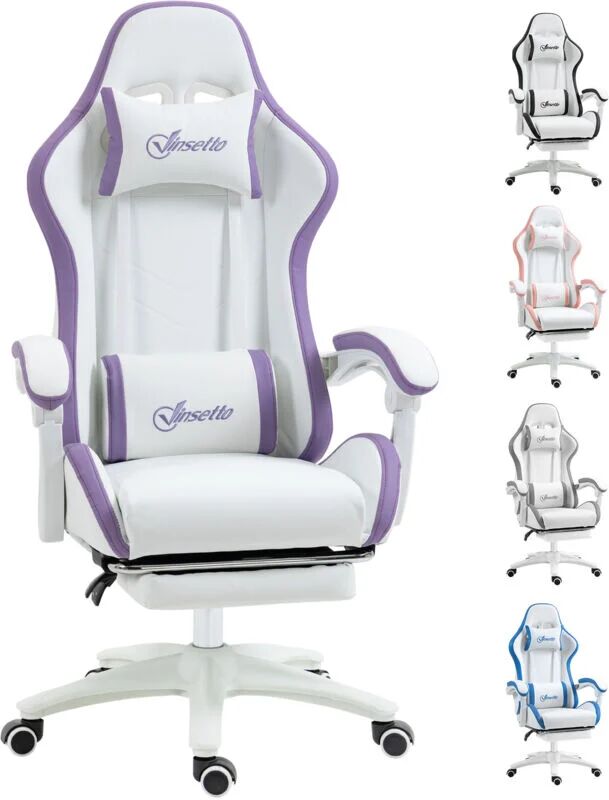 Racing Style Gaming Chair with Reclining Function Footrest Purple - Purple - Vinsetto