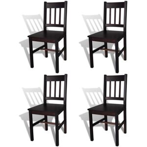 Dining Chairs 4 pcs Dark Brown Pinewood Vidaxl