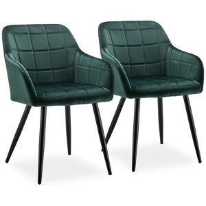 Clipop - Dining Chairs 2X Velvet Upholstered Kitchen Counter Chair, Green