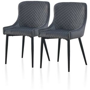 Clipop - Velvet Dining Chairs 2X Upholstered Kitchen Leisure Chairs with Metal Legs Accent Chair,Grey
