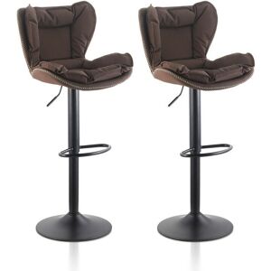 Clipop - Barstools,2x Swivel Barstool, Kitchen Bar stools, pu Leather Breakfast Barstool Set,Dark brown