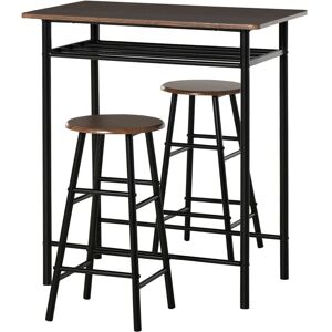 3-Piece Dining Set with 2 Matching Chairs and 1 Table Black - Homcom