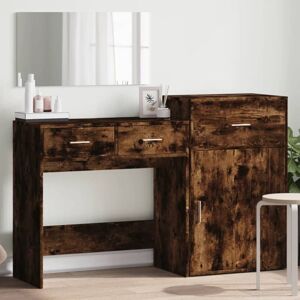 Bonnevie - 3 Piece Dressing Table,Vanity Table Set Smoked Oak Engineered Wood VSVS8814852
