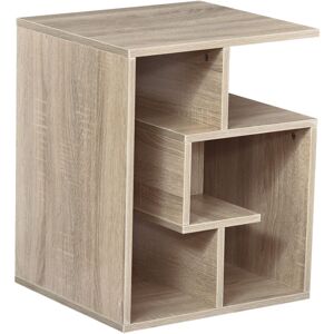 Homcom - 3-Tier Side End Table Open Shelves Storage Coffee Book Magazine Desk Oak
