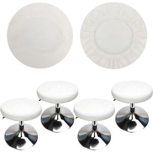 Linghhang - 4 Pieces White) Round Stool Cover Bar Stool Cover, Luxury Fabric, Diameter 30-40cm, Stretchable, Wrinkle-Resistant, Washable and Dustproof