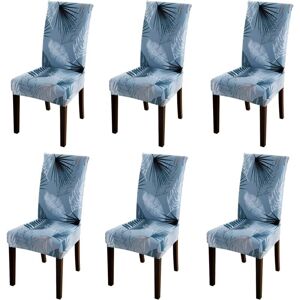 BLUE DREAM 6 Pieces Stretch Chair Cover, Washable Removable Dining Room Chair Slipcover for Modern Wedding Bouquet Dining Room, Hotel (Pinellia)