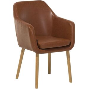 BELIANI Dining Chair YORKVILLE Faux Leather Golden Brown