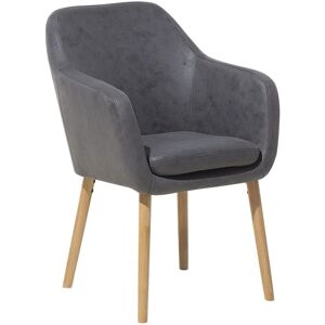 Beliani - Accent Dining Chair Upholstered Faux Leather Grey Yorkville