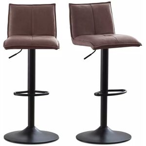 Ainpecca - Adjustable Bar Stools Set of 2 Swivel pu Leather Upholstered Height Adjustable Bar Chair with Soft Seat and Back, Breakfast Bar Chairs for