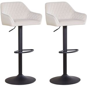 Ainpecca - Bar Stools Set of 2 Velvet Fabric Adjustable Swivel Barstools Gas Lift Black Footrest and Base for Breakfast Bar Counter Kitchen Chairs