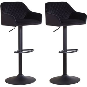 AINPECCA Bar Stools Set of 2 Velvet Fabric Adjustable Swivel Barstools Gas Lift Black Footrest and Base for Breakfast Bar Counter Kitchen Chairs and