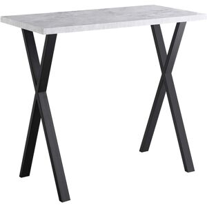 Bar Table Breakfast Counter Table with Metal Legs Industrial Style Coffee Kitchen (Grey Marble Effect Top, Gray) - Ainpecca