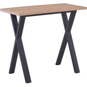 Bar Table Breakfast Counter Table with Oak effect top and Metal Legs Industrial Style Coffee Kitchen (120x60x104cm) - Ainpecca
