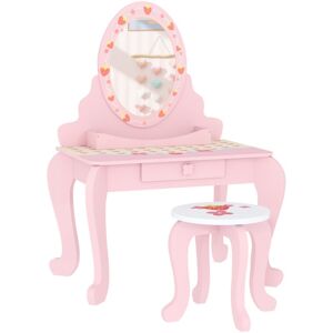 Aiyaplay - Kids Dressing Table Set, Two-Piece Children Vanity Table with Stool