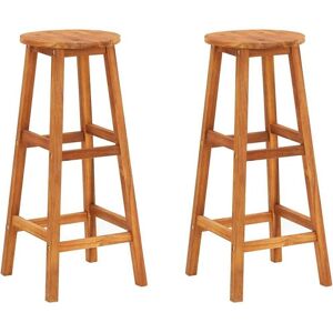 Bar Chairs 2 pcs Solid Acacia Wood Vidaxl