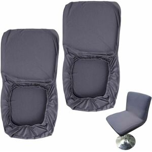 HOOPZI Bar Stool Slipcovers Dark Gray with Stretch Back Cover for Short Swivel Dining Chair Set of 2
