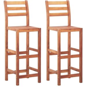 Bar Chairs 2 pcs Solid Acacia Wood Vidaxl