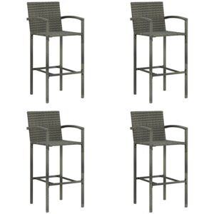 Bonnevie - Bar Stools 4 pcs Grey Poly Rattan VSVS4268238