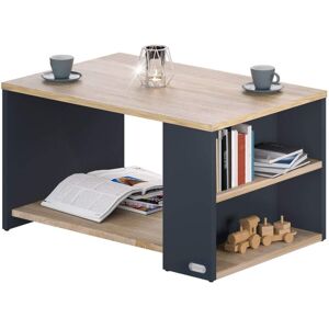 Casaria Santa Cruz Coffee Table With Shelf 2 Compartments Storage Space 90x60x50cm Scratch-Resistant Surface 50kg Load Capacity Living Room Office Sofa Side