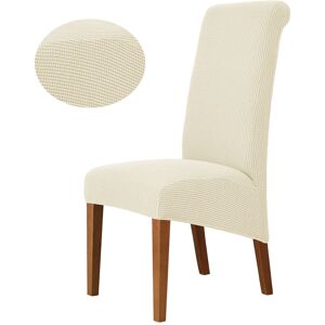 CSPARKV Chair Cover (Beige) 2Pcs-XL Dining Room Jacquard Stretch xl Removable Washable Chair Cover Universal Chair Protector for Wedding, Kitchen,