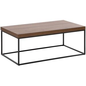 Beliani - Modern Coffee Table Dark Wood Veneer Top Black Metal Base Industrial 100 x 60 cmDelano