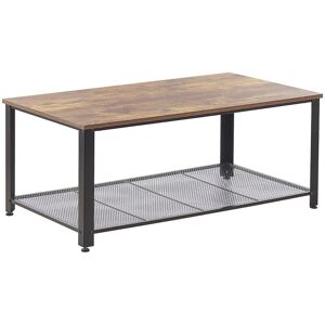 Beliani - Coffee Table Industrial Design 1 Shelf Dark Wood Tabletop Black Frame 106 x 60 cm Aston