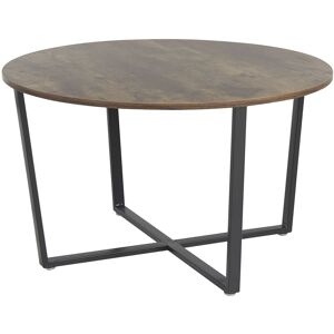Beliani - Coffee Table Dark Wood with Black Industrial Round mdf Metal Legs ø 80 cm Orick