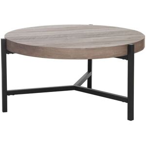 Beliani - Modern Industrial Round Coffee Table Tripod Base Wood Effect ø 70 cm Bonita