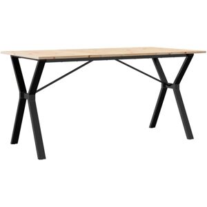Dining Table Y-Frame 140x80x75 cm Solid Wood Pine and Steel vidaXL