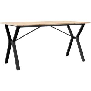 Dining Table Y-Frame 160x80x75 cm Solid Wood Pine and Steel Vidaxl