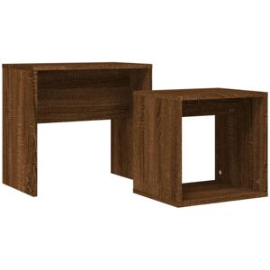 Vidaxl - Nesting Coffee Tables 2 pcs Brown Oak Engineered Wood