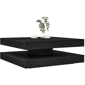 Bonnevie - Coffee Table,Center table,Low table 360-Degree Rotatable Black Oak 90x90x34.5 cm VSVS834177