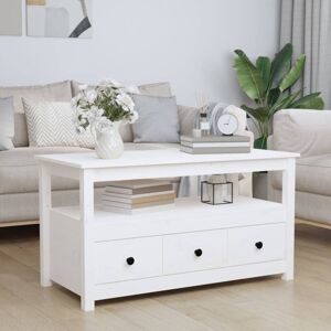 Bonnevie - Coffee Table,Center table,Low table White 102x49x55 cm Solid Wood Pine VSVS335535