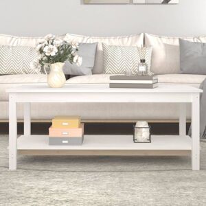 BONNEVIE Coffee Table,Center table,Low table White 110x55x45 cm Solid Wood Pine VSVS83279